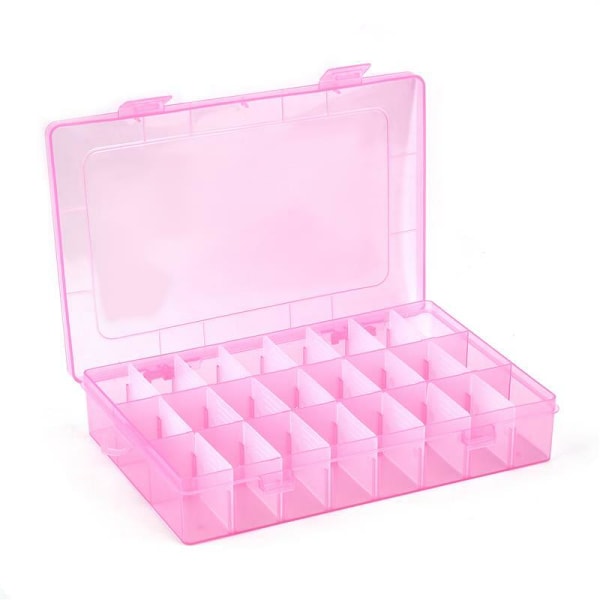 2 st Transparent Förvaringslåda i Plast för Broderigarn, Organizer, Sömnadsverktyg Pink