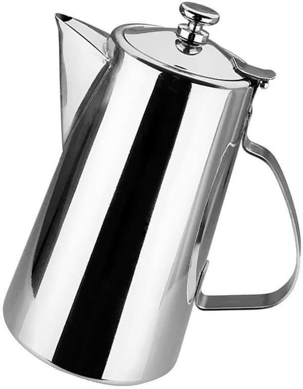 Vandkande i rustfrit stål med låg til Cafe Lait drink_xx