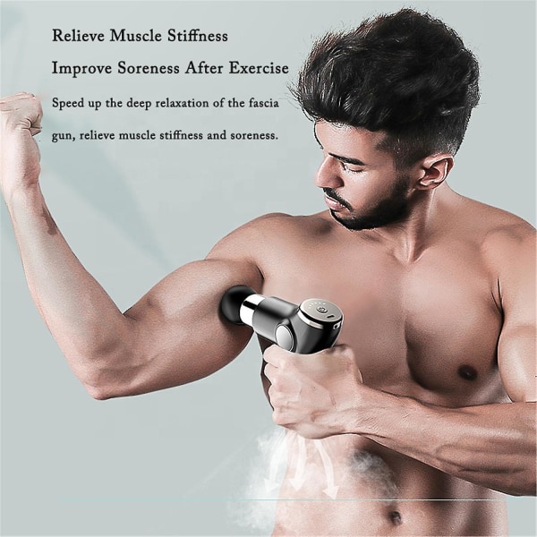 Mini LCD-massagepistol Deep Tissue Percussion Muscle Fascial Smärtlindring 32 Speed Massager Fitness