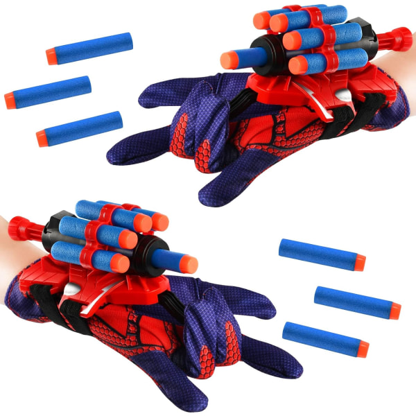 sett Spiderman Launcher Handskar, Kids Plastic Cosplay Glove Hero