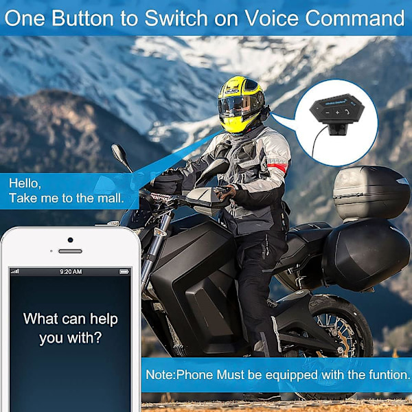 Bluetooth-headset, bt12 motorcykel-walkie-talkie, kommunikationssystem Bluetooth 5.0