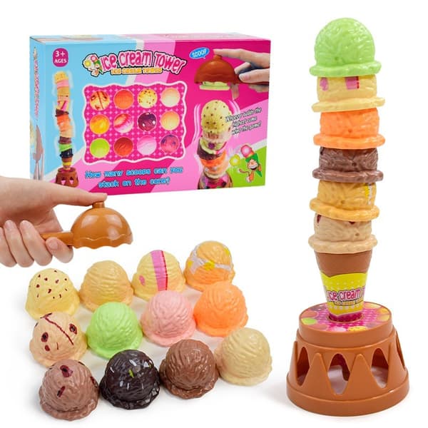 Børns Is Stabling Legetøj Interaktiv Forælder-Barn Ice Cream Stacking