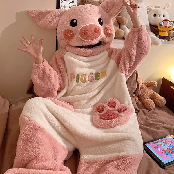 Halloween Græskar Onesie Pyjamasdragt til kvinder, varm koralfleece, kostume til efterår og vinter Brown bear - barefoot XL (size 2)