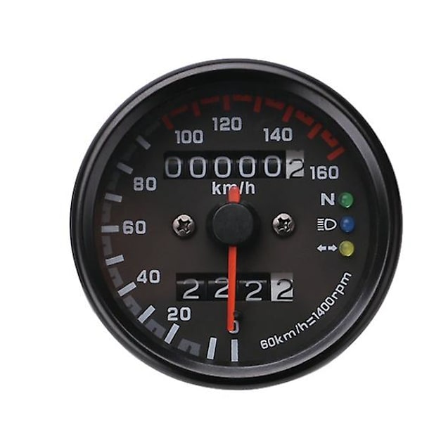 Moottoripyörän nopeusmittari 12V matkamittari LED-ilmaisimella Dual Speed Meter