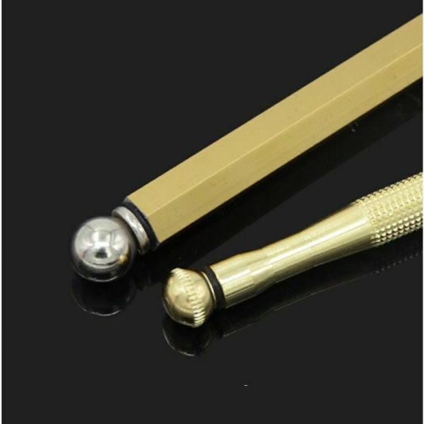 Glass cutter with diamond tip, non-slip metal handle