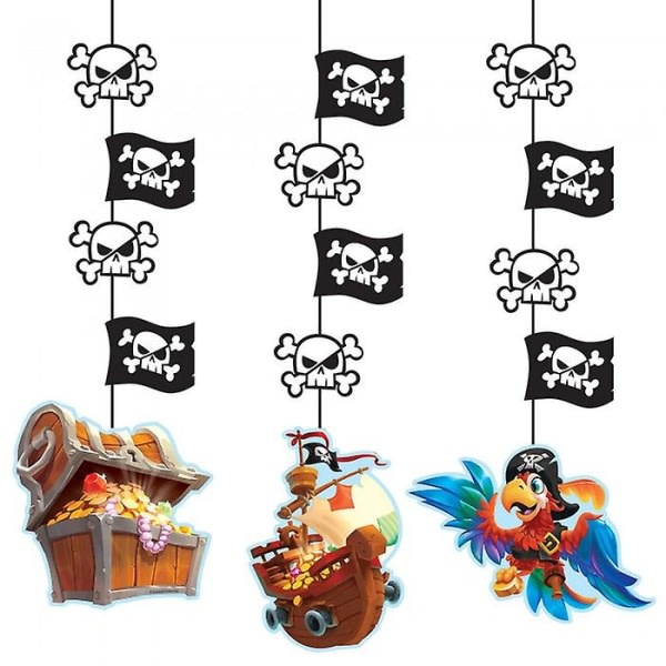 Creative Party Pirate Treasure hengende dekorasjon (pakke med 3)