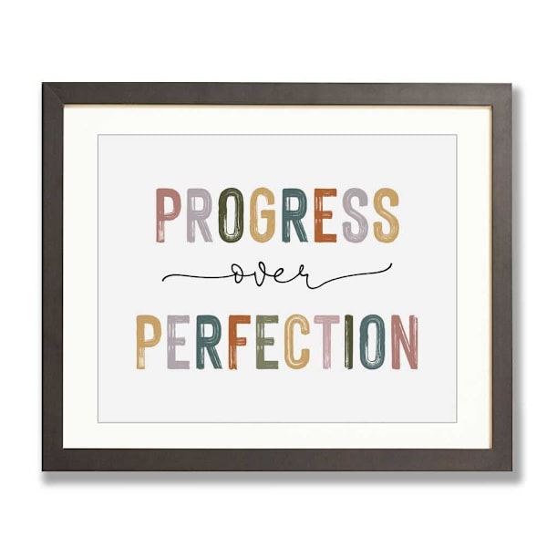 Fremskridt er bedre end perfektion Print, Klasseværelsesindretning, Børns motivation, Inspirerende kontorindretning, Børneværelsesindretning, Uindrammet (8X10 tommer)