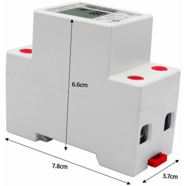 LCD digital display DIN-skena enfas energimätare 5-80A 220V 50Hz Elektronisk KWh-mätare Energiförbrukning Monitor D