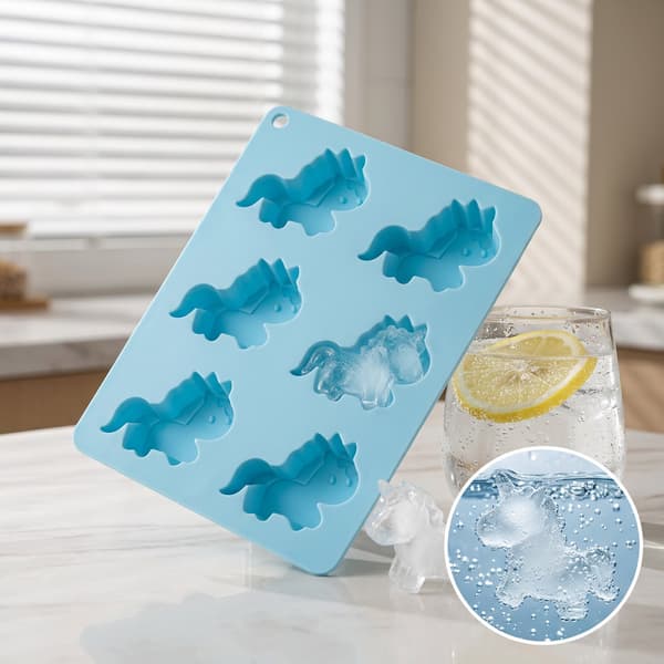 Isbitbrett i matkvalitets silikon formet som en ponni, 6 Silicone baking mold - light blue 14*10.5*2cm