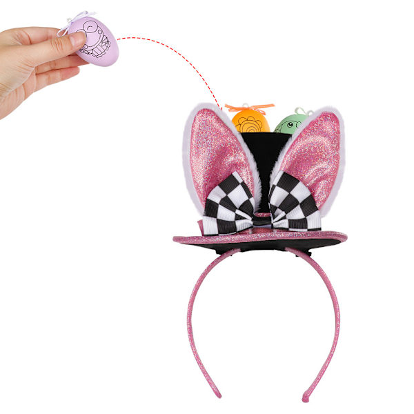 DIY Påskehatt Hodebånd med 3 Påskeegg Morsomme Mini Topphatt Hodebånd Interaktive Rekvisitter