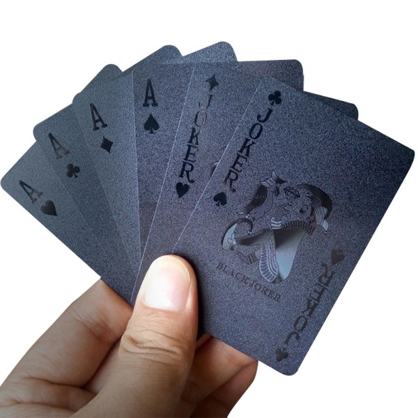 Black Diamond Spelkort 54ST All Black Poker Card Tvättbart plastkort