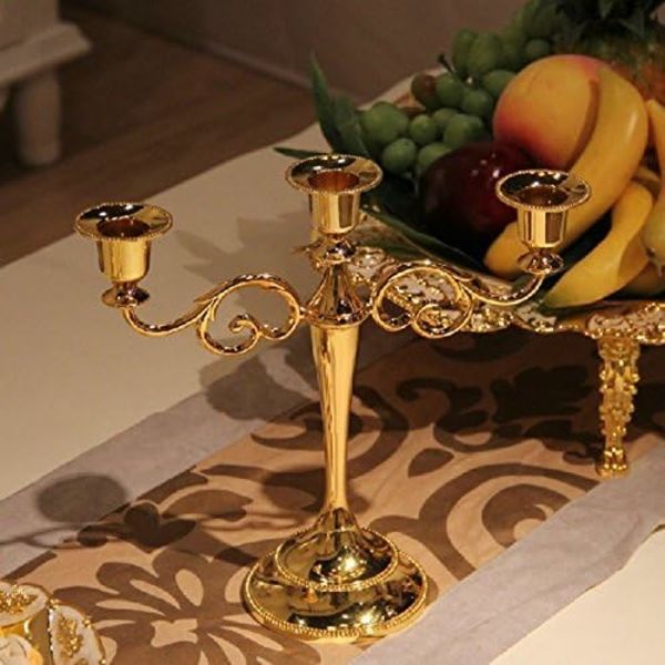 3-armet metallkandelaber lysestake sølv europeisk elegant lysestake lysestativ for bryllup middagsbordet jul fest hjeminnredning svart gold