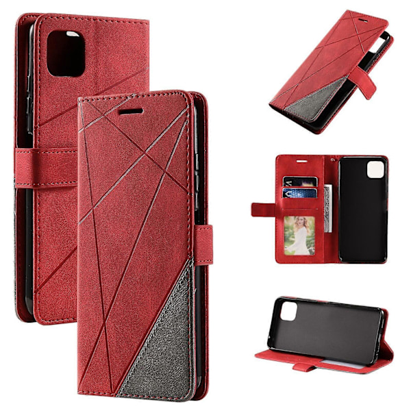 Fodral för Samsung Galaxy A22 5G Läder Magnetiskt Foliofodral med Korthållare Kompatibelt med Samsung Galaxy A22 5G Red