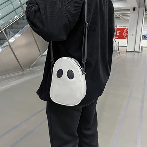 Uutuus Olkalaukku Halloween-Haamu-Käsilaukku Juhla- ja Lomapuhelun Makeiskassi Pojille ja Tytöille White