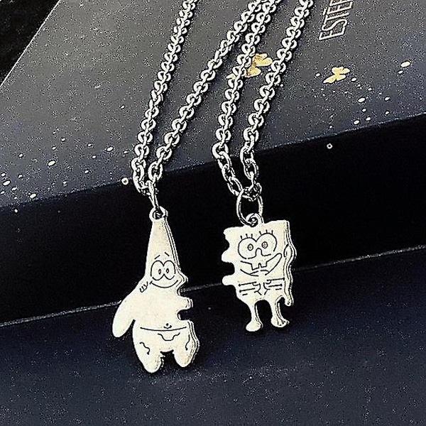 Spongebob Squarepants Pie Big Star Par Titanium Stål Halsband Ingen blekning