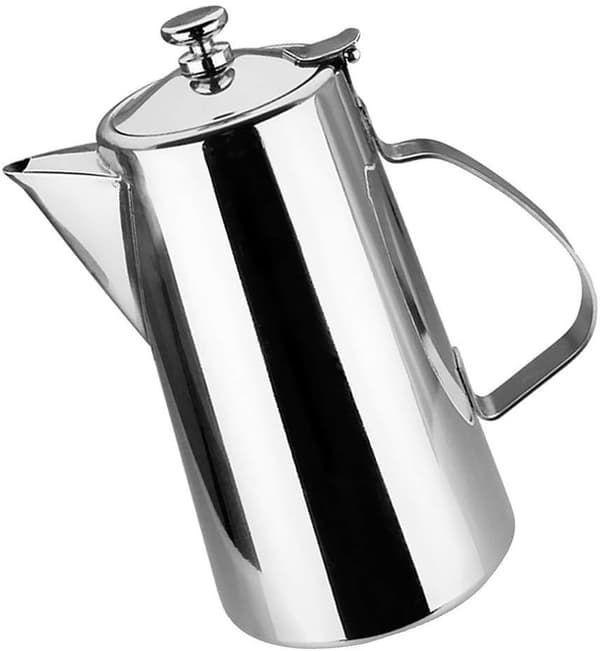Vandkande i rustfrit stål med låg til Cafe Lait drink_xx