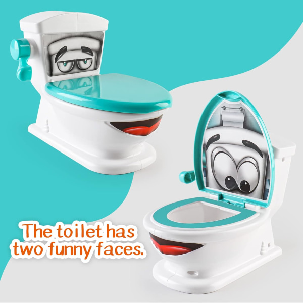 Poop Shoot Creative Family Game inkluderar en toalett, två bärraketer och 12 mjuka