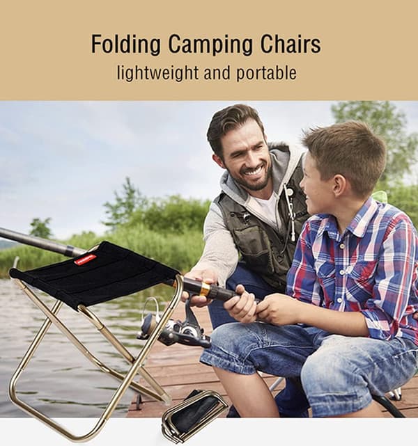 Fällbar Bärbar Stol Mini Camping Fällstolar Utomhus Lättvikts Aluminium Stolar
