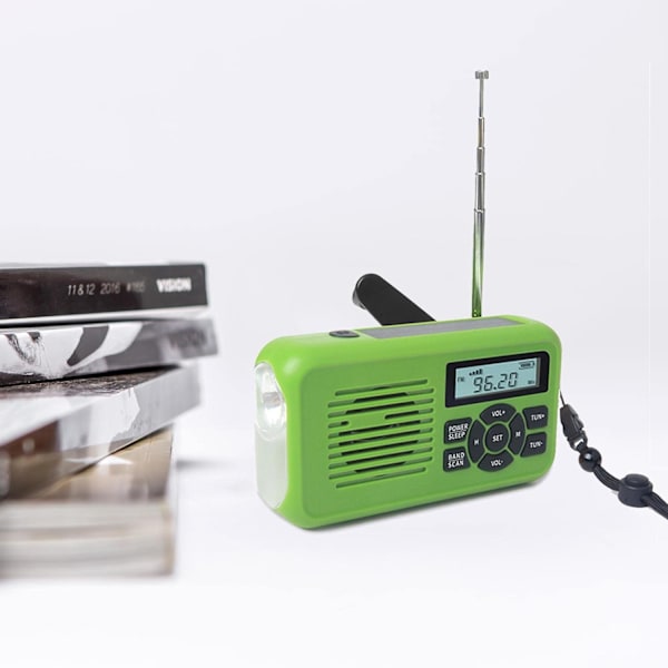 Monitoiminen hätäradio, AM/FM/WB säähälytys aurinkokäyttöiset käsikäyttöiset radion, 2000mAh virtapankki
