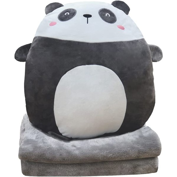 Pehmeä Panda-pehmoinen halaustyyny 16 tuumaa, söpö Anime-tyyny, täytetyt eläinnukkelelu korallifleecepeitolla, tytöille poikien syntymäpäivälahjat