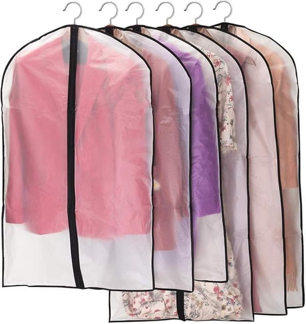 6-pack Klädväskor - Transparenta Andningsbara Förvaringspåsar för Kostymer, 120x60 & 100x60cm