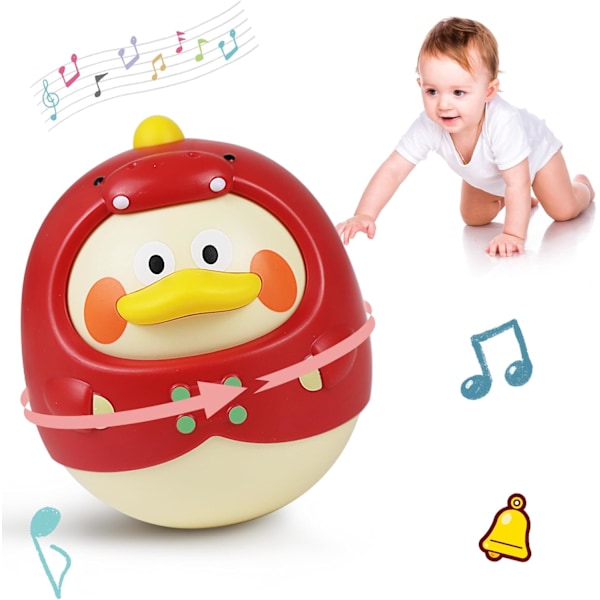Dinosaur-And-And-Duck Roly Poly Baby Leke, Musikk-Vuggetøy | Tumbler Vuggetøy