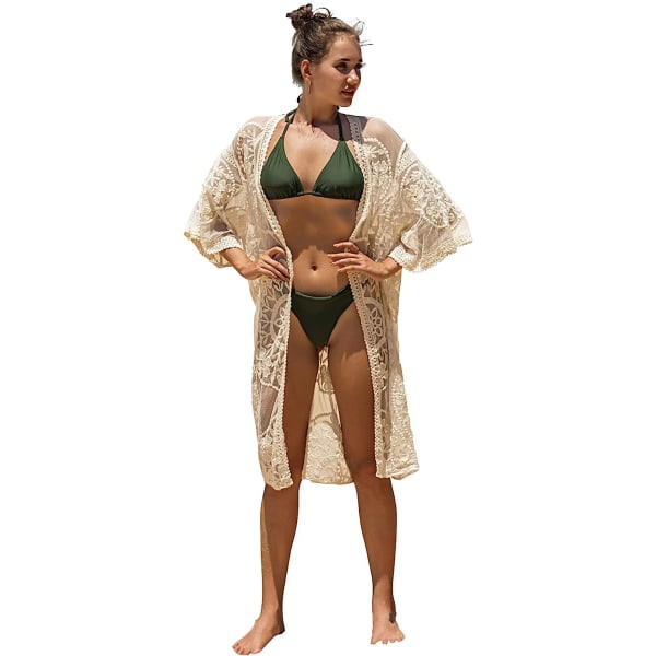 Naisten pitsibikinit Cover Up Summer Beach uimapuku Cover Up Pareos Kimono Cardigan Rantamekko Pitkä One Size