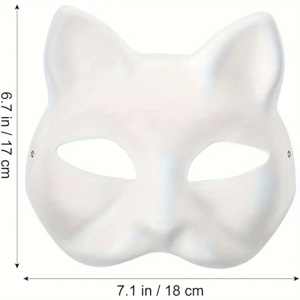 DIY Masquerade 3-Pack: Blanke, malbare dyremasker for fester, Halloween