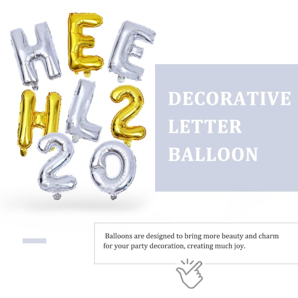 Set Bokstavsballonger Metalliska ballonger Festtillbehör Heminredning Dekorativ ballonggirland Julbannerballong (38,5x37,5cm, olika färger)