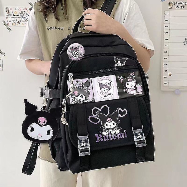 Venalisa New Sanrio Kuromi Backpack Shoulder Bag Pompompurin My Melody Students School Bag Large Capacity Cartoon Cute School Bag