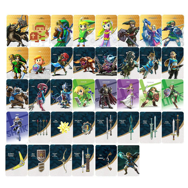 38 stk Nfc Amiibo-kort for legenden om Zelda Breath Of The Wild Tears Of The Kingdom Linkage-kort
