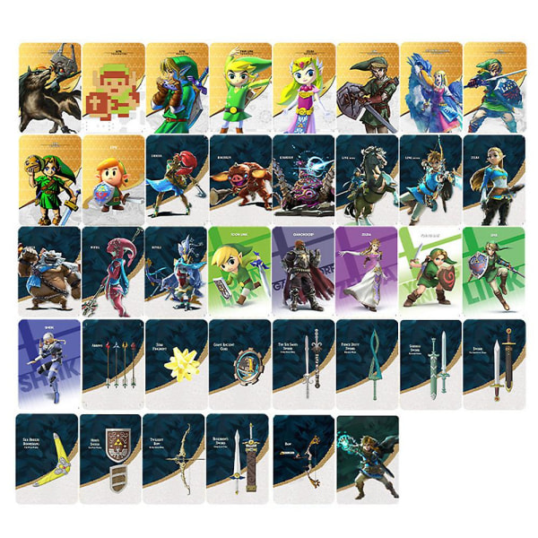 38 stk. Nfc Amiibo-kort til The Legend Of Zelda Breath Of The Wild Tears Of The Kingdom Linkage-kort