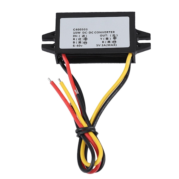 6-40V till 5V/3A DC Hane Strömomvandlare Bilinverterare för Raspberry Pi/Telefon/Navigator/Körning