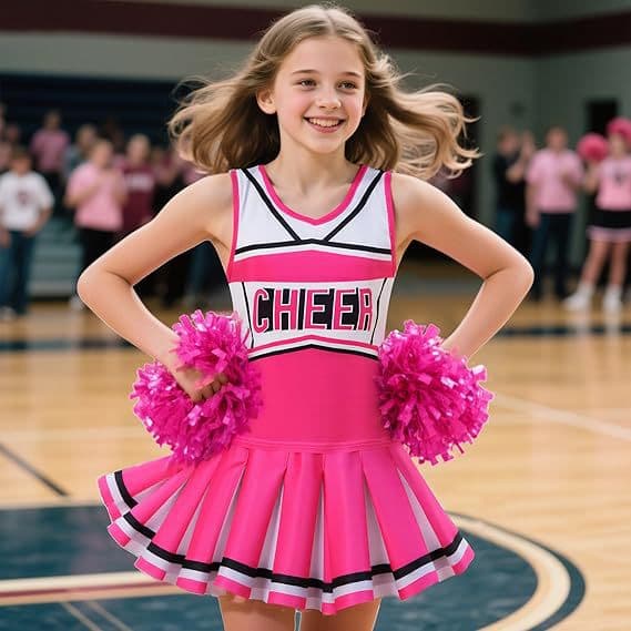 Cheerleader-kostyme for jenter til Halloween jumpsuit 100cm