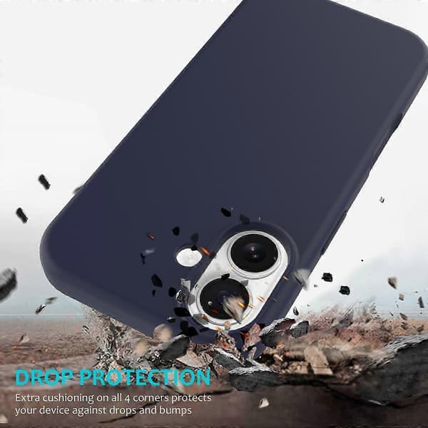 Flydende silikonecover til iPhone 17 - Midnatsblå & Stødsikkert Midnight Blue Midnight Blue Midnight Blue Blue