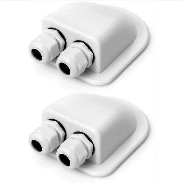 2pcs Roof Gland Ip68 Waterproof Solar Cable Gland Weatherproof Double Cable Entry Box Caravan Boat Abs Cable Gland White