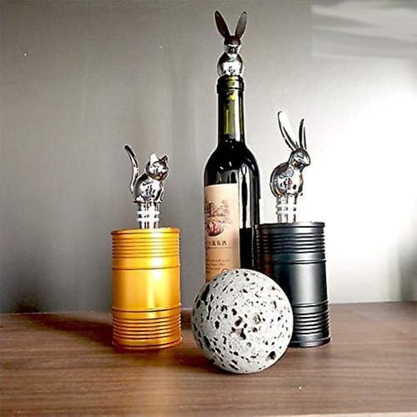 Funny Stainless Steel Wine Stoppers, Reusable Cat Wine Bottles for Beverage and Beer, Best Gifts for Wine Lovers