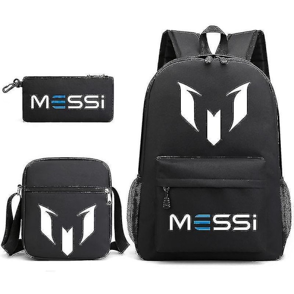 3-osainen jalkapallo Messi -reppu, reppu naisille ja miehille, matkalaukku, kannettava tietokone, teini-ikäiset, Molas-kassi, vain reppu Only Backpack none