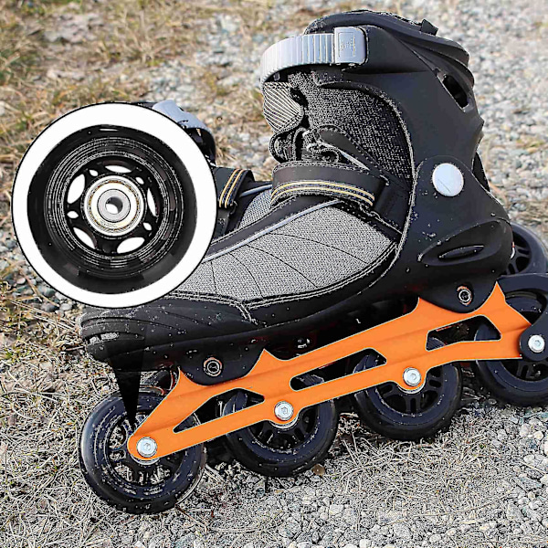 8-pack inline hjul, inomhus/utomhus rullskridskor hjul, ersättningshjul med kullager 64mm