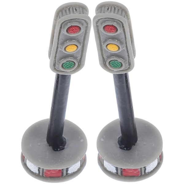 2 stk miniature gadelamper modeller stoplys lampe legetøj mini hus byggemateriale（6X2X2CM，assorteret farve）