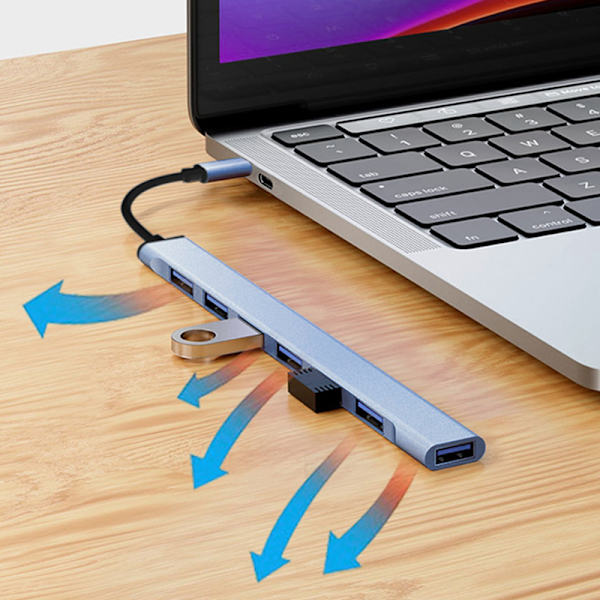 Moniporttinen 7-porttinen jakaja, nopea 5 Gbps, tietokoneille TYPE C