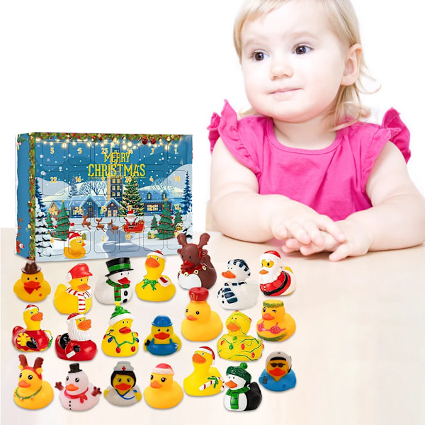 2024 Christmas Advent Calendar Christmas Rubber Duck Advent Calendar Toys for Kids and Toddlers Christmas Party Gifts(XT-96【31.2*22.6*5.8cm，450g)