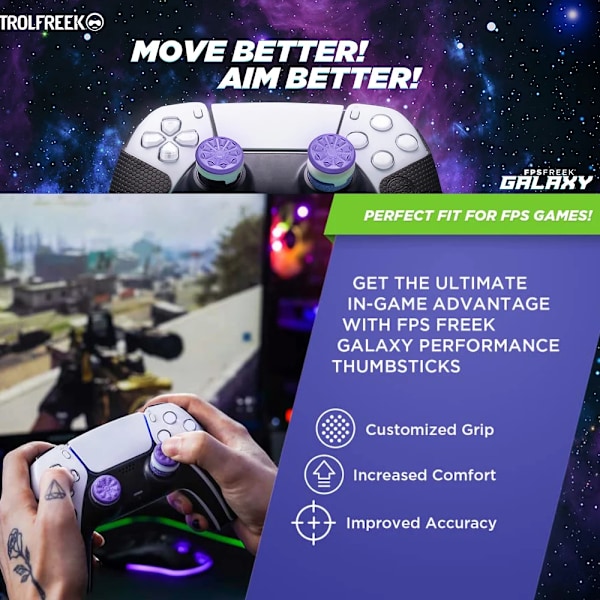KontrolFreek FPS Freek Galaxy for Playstation PS4 5 High-Rise Analog Stick Joystick Controller Performance Thumbsticks PS5 4-2