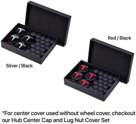 Hjulkapsler (4 stk.) til KAVANIC Tesla Model Y Model 3 Modifikation Cover (sort/mat sort) Red / Matte Black
