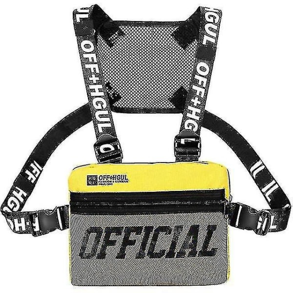 Streetwear Hip-hop bröstväska för män Tactical Two Straps Rig Rektangel Utility Pack-26