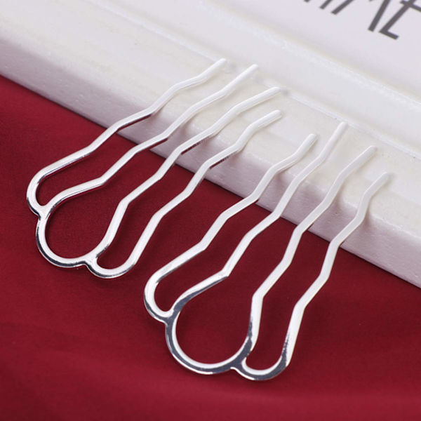 6 stk 4 tenner hårkammer pins metall sidekammer DIY hårnåler tilbehør for jenter kvinner langt hår