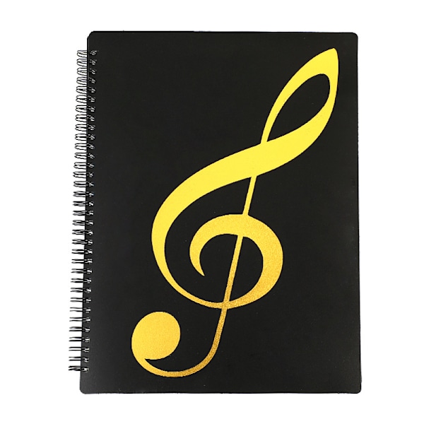 Music folder, 60 pages, Music folder/holder, fits Letter A4, Writable & removable choir folder (black)