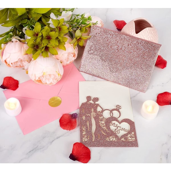 5 Pack 3D Romance Pop Up -onnittelukortteja kirjekuorilla vuosipäivää, häitä, vaimoa, äitienpäivää, ystävänpäivää varten