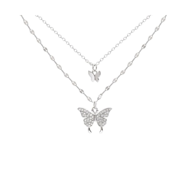 925 Sterling Silver Halsband, Shining Butterfly Tofs Halsband