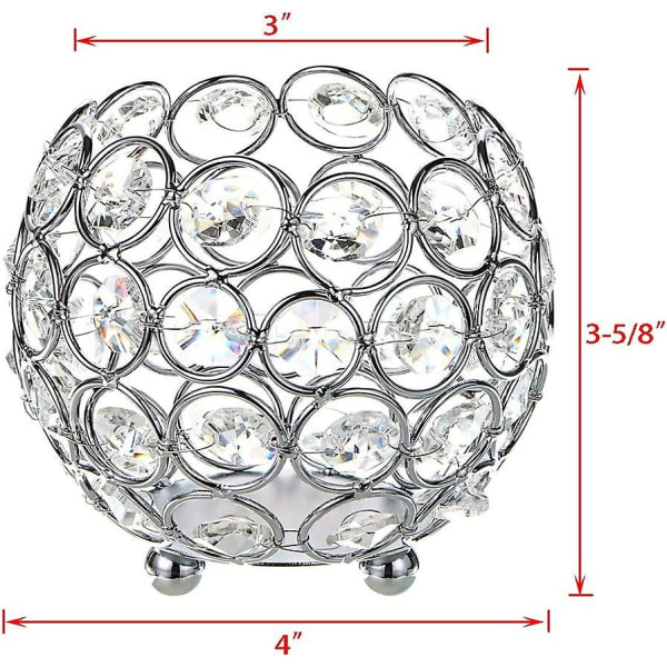 10 cm kristallikulho Votive kynttilänjalka Sparkling Tealight kynttilänjalat (hopea väri)